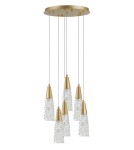 Brass-colored pendant lamps - Luces Exclusivas PENCO Pendant 6x5W G9 LED gold brass LE41744 - product 1