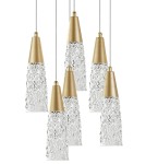 Brass-colored pendant lamps - Luces Exclusivas PENCO Pendant 6x5W G9 LED gold brass LE41744 - product 2