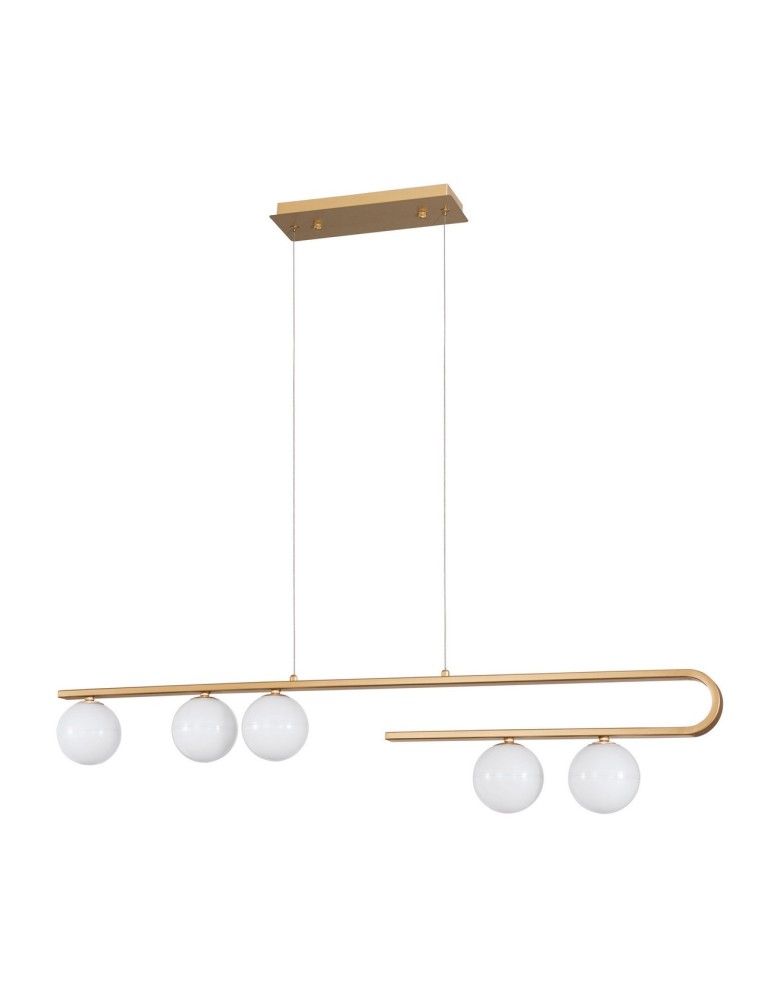 Pendant lamps - Luces Exclusivas PEREZ Pendant 5xG9 LED gold/white LE41748 - product kolory-swiatla.pl 1