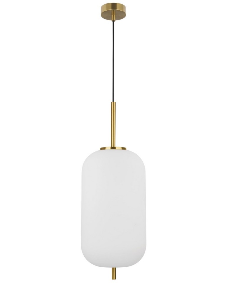 Pendant lamps - Luces Exclusivas PILAR Pendant 1xE27 LED white/antique brass LE41755 - product kolory-swiatla.pl 1