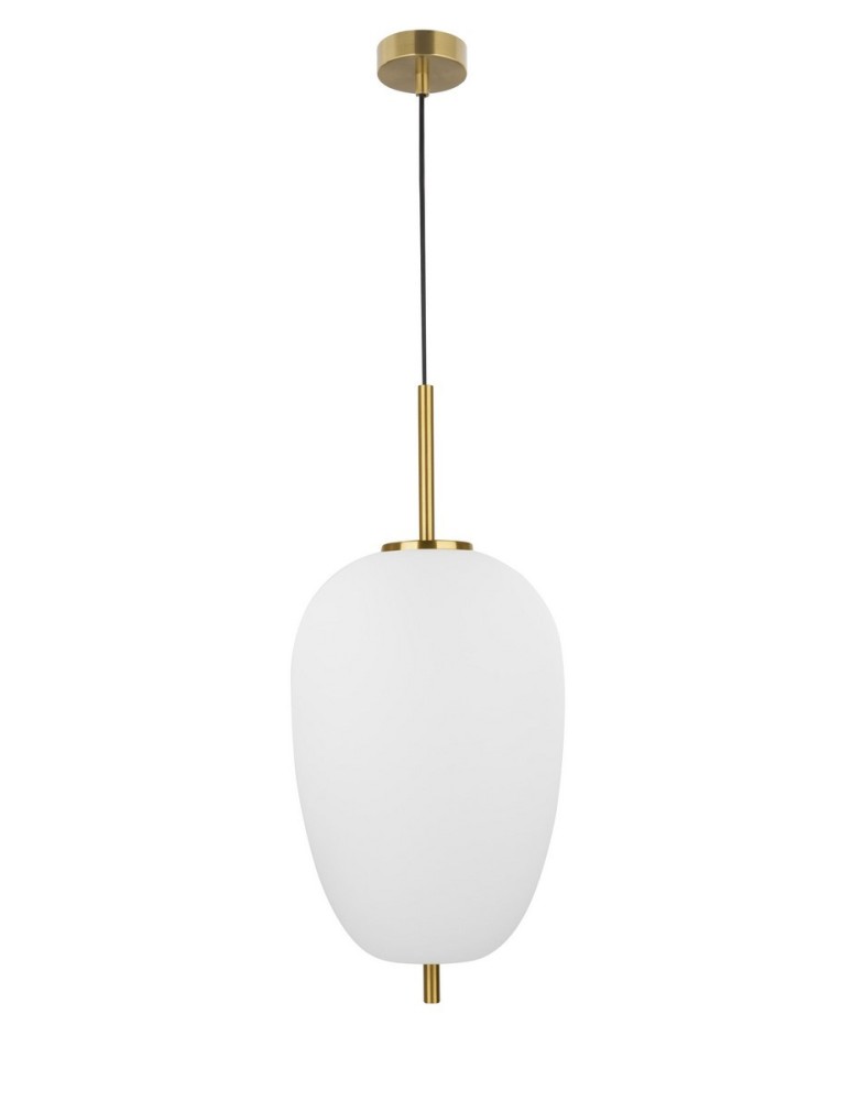 Pendant lamps - Luces Exclusivas PILAR Pendant 1xE27 LED white/antique brass LE41756 - product kolory-swiatla.pl 1