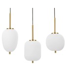 Pendant lamps on a strip - Luces Exclusivas PILAR Pendant 3xE14 LED white/antique brass LE41760 - product 2