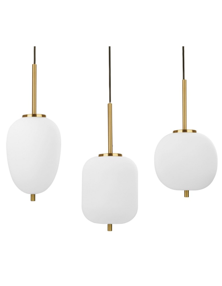 Pendant lamps on a strip - Luces Exclusivas PILAR Pendant 3xE14 LED white/antique brass LE41760 - product kolory-swiatla.pl 2