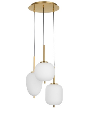 Luces Exclusivas PILAR Pendant 3xE14 LED white/antique brass LE41761
