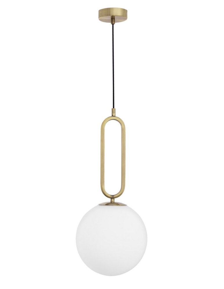 Pendant lamps - Luces Exclusivas PINTO Pendant 1xE27 LED white/brass LE41762 - product kolory-swiatla.pl 1