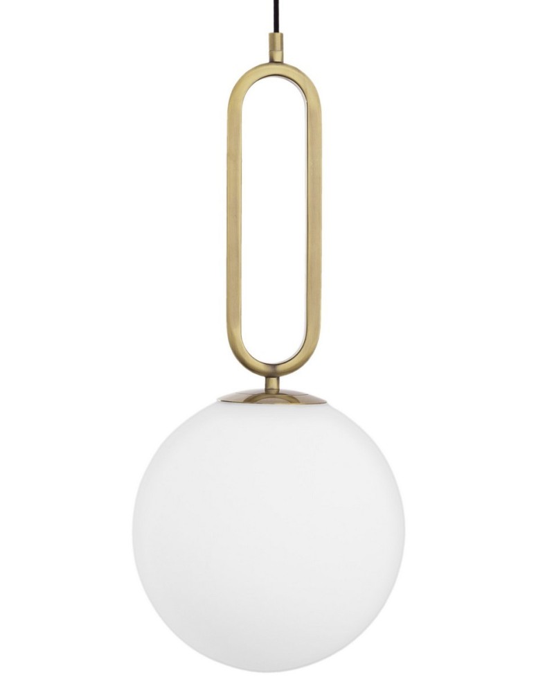 Pendant lamps - Luces Exclusivas PINTO Pendant 1xE27 LED white/brass LE41762 - product kolory-swiatla.pl 2