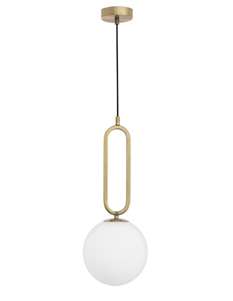 Pendant lamps - Luces Exclusivas PINTO Pendant 1xE27 LED white/brass LE41764 - product kolory-swiatla.pl 1