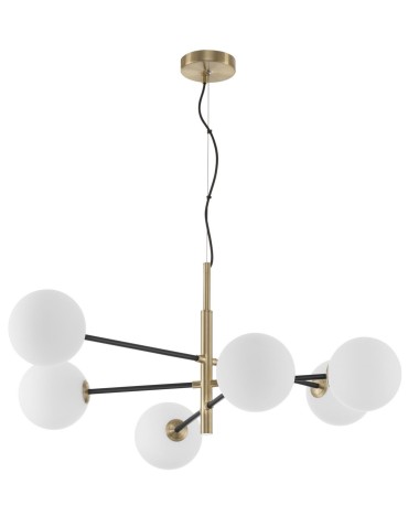 Luces Exclusivas PLATO Pendant 6xG9 LED white/black/satin gold LE41767