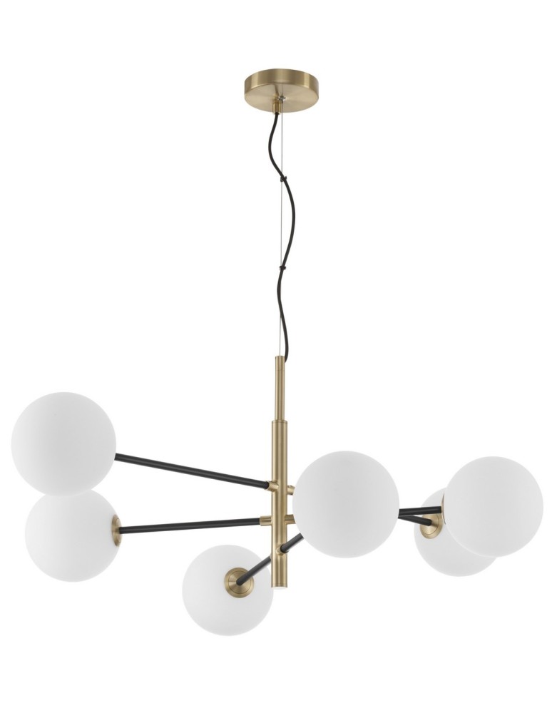Pendant lamps - Luces Exclusivas PLATO Pendant 6xG9 LED white/black/satin gold LE41767 - product kolory-swiatla.pl 1
