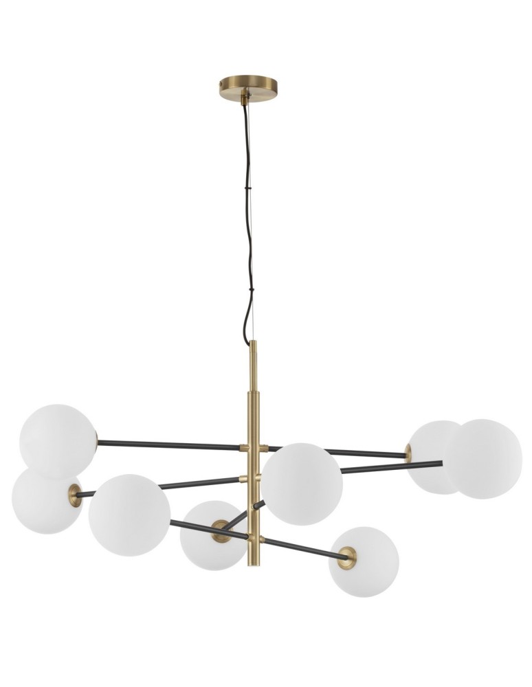 Pendant lamps - Luces Exclusivas PLATO Pendant 8xG9 LED white/black/satin gold LE41768 - product kolory-swiatla.pl 1