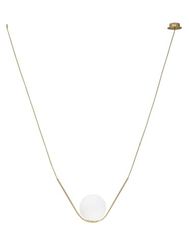 Luces Exclusivas SORIA Pendant 1xE27 LED opal/brass LE41783