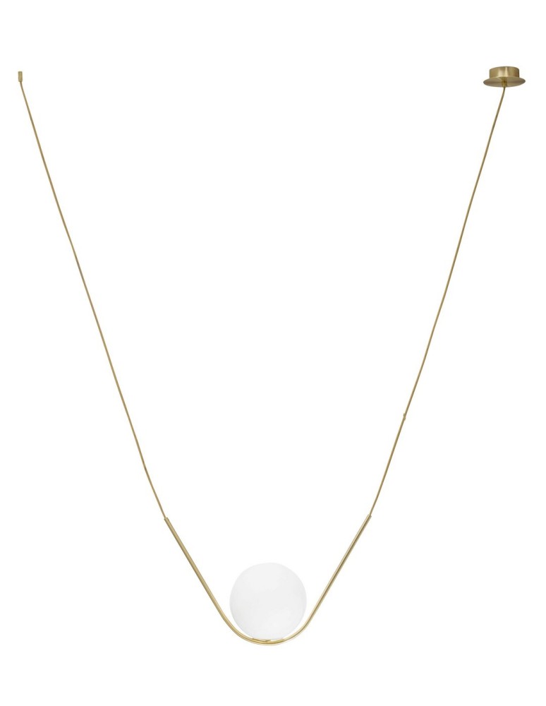 Pendant lamps - Luces Exclusivas SORIA Pendant 1xE27 LED opal/brass LE41783 - product kolory-swiatla.pl 1