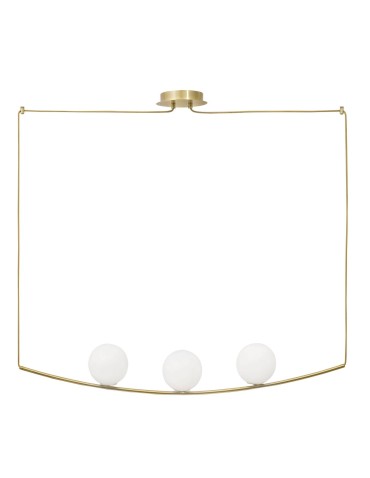 Luces Exclusivas SORIA Pendant 3xE14 LED opal/brass LE41785