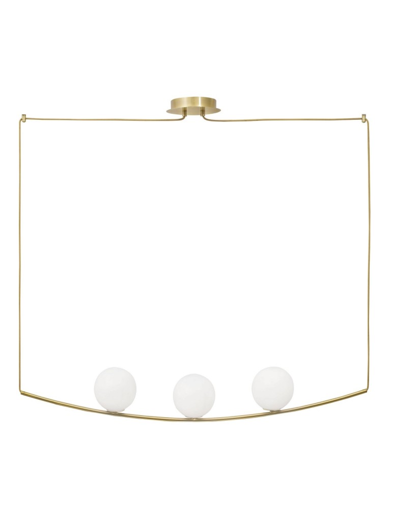 Pendant lamps - Luces Exclusivas SORIA Pendant 3xE14 LED opal/brass LE41785 - product kolory-swiatla.pl 1