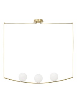 Luces Exclusivas SORIA Pendant 3xE14 LED opal/brass LE41785