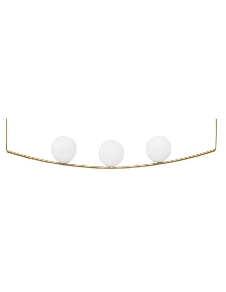 Pendant lamps - Luces Exclusivas SORIA Pendant 3xE14 LED opal/brass LE41785 - product kolory-swiatla.pl 2