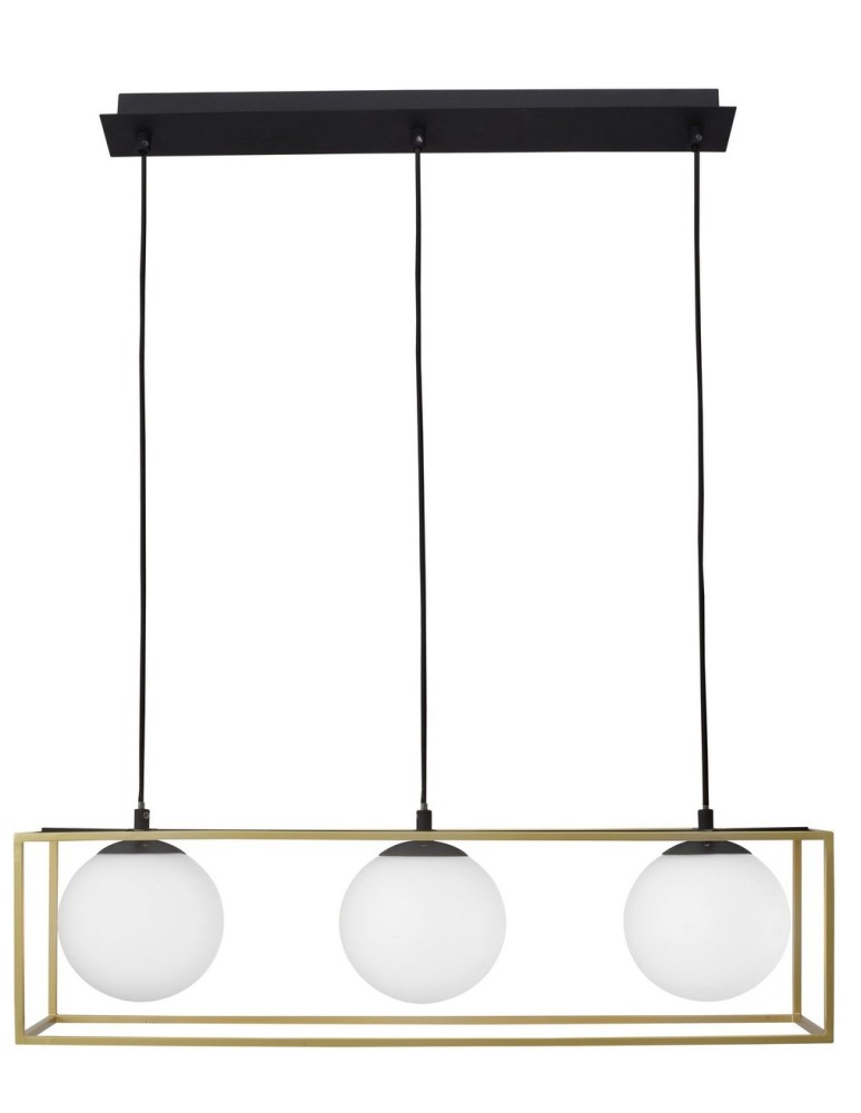 Pendant lamps on a strip - Luces Exclusivas PLATA Pendant 3xE14 LED brass LE41788 - product kolory-swiatla.pl 1