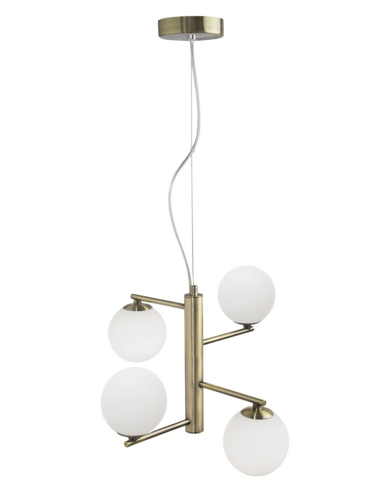 Pendant lamps - Luces Exclusivas TALCA Pendant 4xG9 LED opal/brass LE41790 - product kolory-swiatla.pl 1