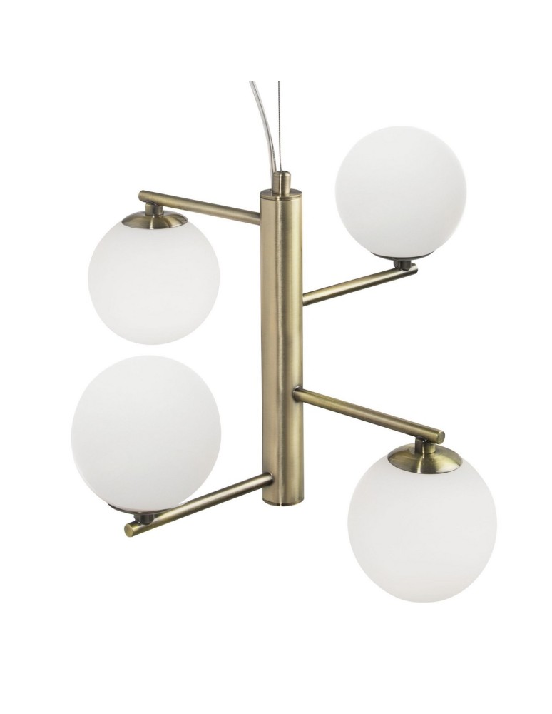 Pendant lamps - Luces Exclusivas TALCA Pendant 4xG9 LED opal/brass LE41790 - product kolory-swiatla.pl 2