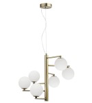 Pendant lamps - Luces Exclusivas TALCA Pendant 6xG9 LED opal/brass LE41793 - product 1
