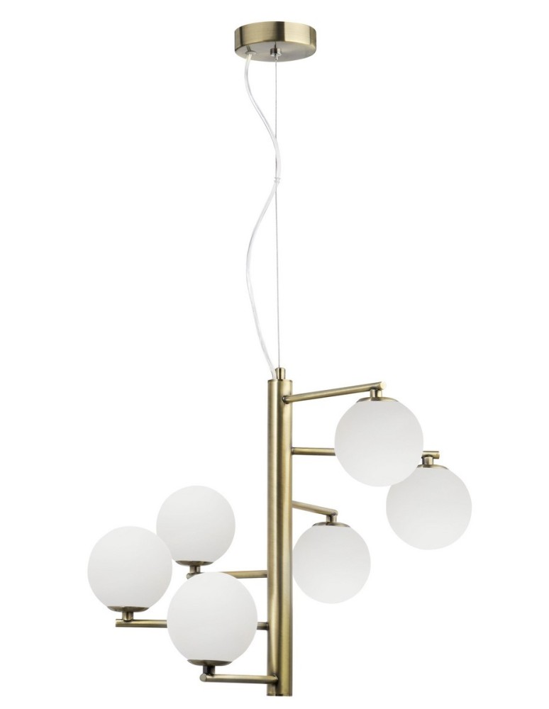 Pendant lamps - Luces Exclusivas TALCA Pendant 6xG9 LED opal/brass LE41793 - product kolory-swiatla.pl 1
