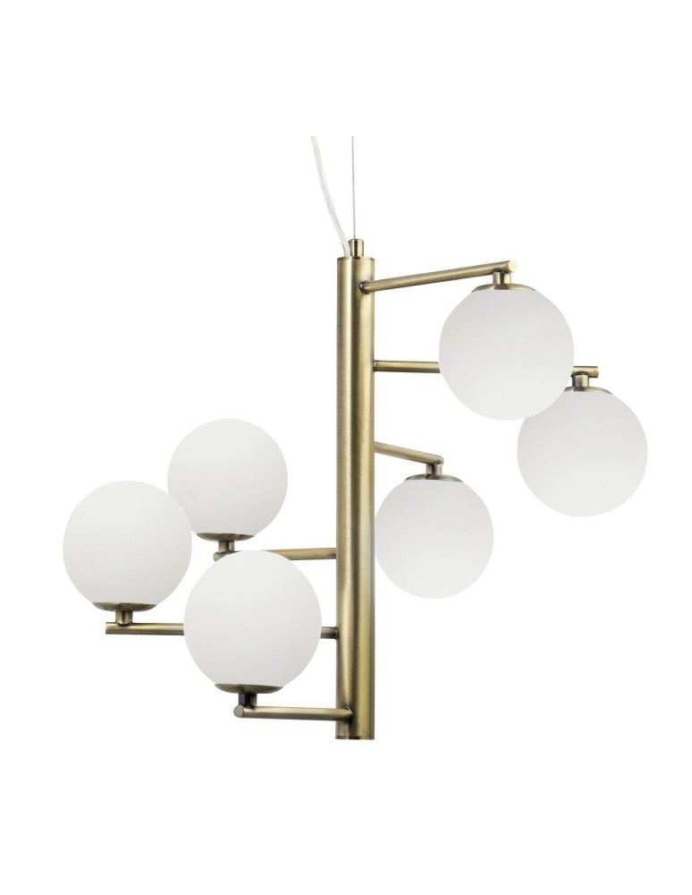 Pendant lamps - Luces Exclusivas TALCA Pendant 6xG9 LED opal/brass LE41793 - product kolory-swiatla.pl 2