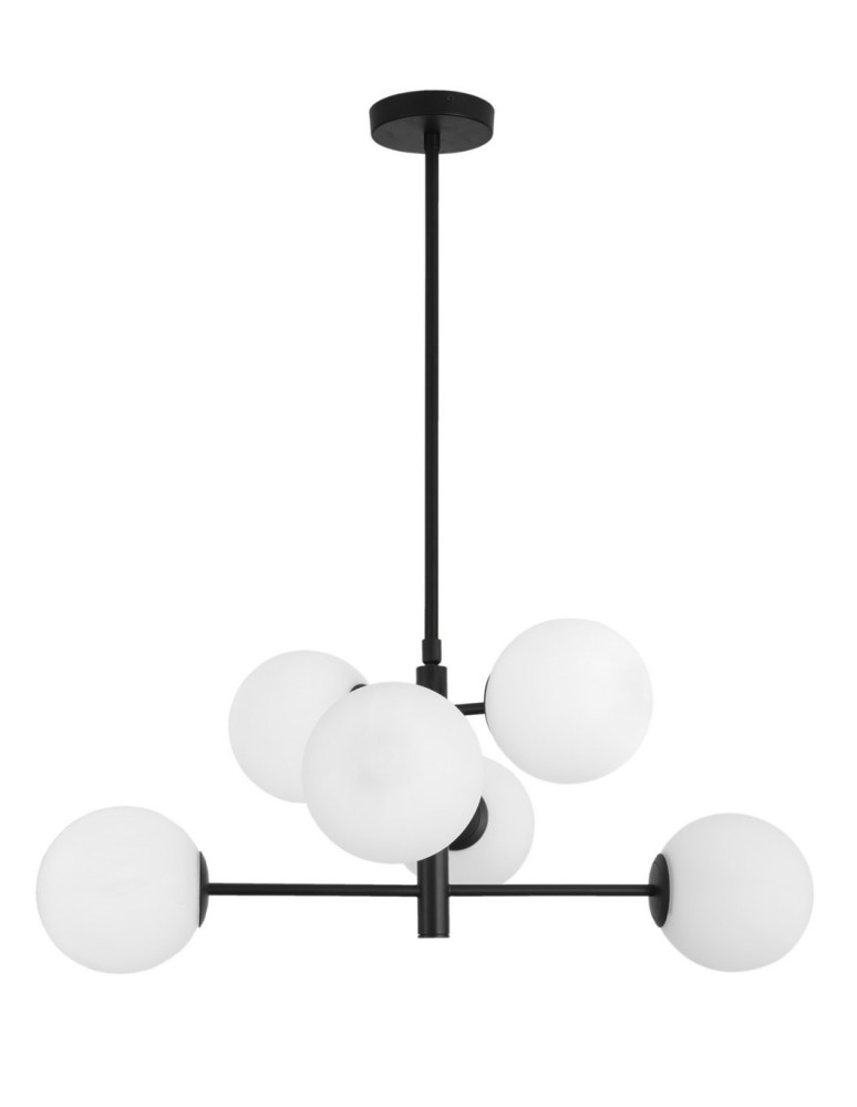 Pendant lamps - Luces Exclusivas TURBO Pendant 6xE14 LED white/black LE41803 - product kolory-swiatla.pl 2