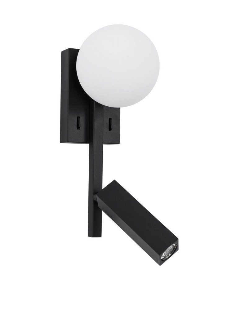Reading wall lamps - Luces Exclusivas UBEDA Wall LED 8W 200 + 450lm 3200K black/white LE41807 - product kolory-swiatla.pl 1
