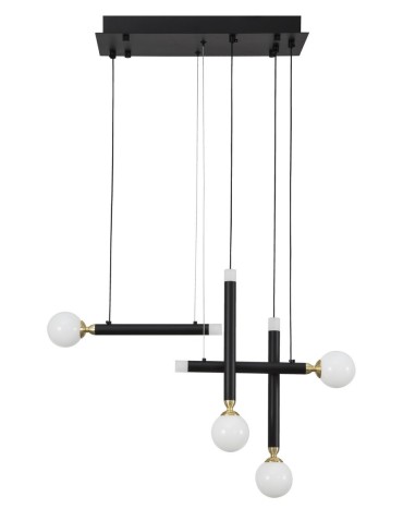 Luces Exclusivas UNION Pendant LED 20W 1000lm 3000K black/brass/opal LE41811