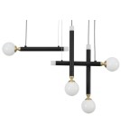 Designer pendant lamps - Luces Exclusivas UNION Pendant LED 20W 1000lm 3000K black/brass/opal LE41811 - product 2
