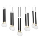 LED pendant lamps - Luces Exclusivas UNION LED Pendant 50W 2400lm 3000K black/brass/opal LE41812 - product 2