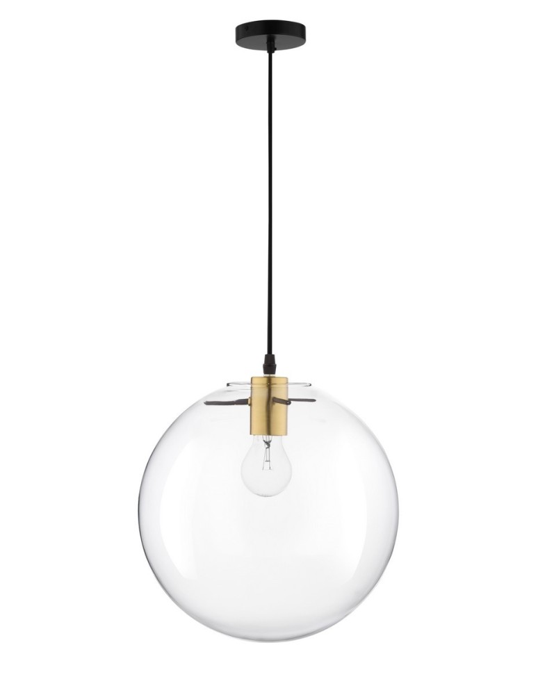 Glass pendant lamps - Luces Exclusivas UPATA Pendant 1xE27 LED transparent/black/gold LE41813 - product kolory-swiatla.pl 1