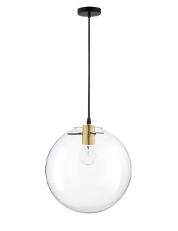 Luces Exclusivas UPATA Pendant 1xE27 LED transparent/black/gold LE41813