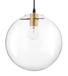 Glass pendant lamps - Luces Exclusivas UPATA Pendant 1xE27 LED transparent/black/gold LE41813 - product 2