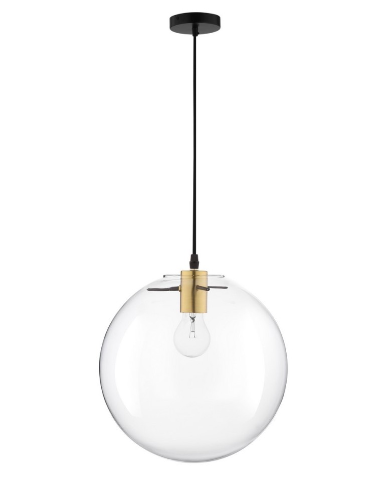 Glass pendant lamps - Luces Exclusivas UPATA Pendant 1xE27 LED transparent/black/gold LE41814 - product kolory-swiatla.pl 1