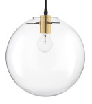 Glass pendant lamps - Luces Exclusivas UPATA Pendant 1xE27 LED transparent/black/gold LE41814 - product 2