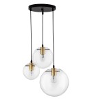 Pendant lamps - Luces Exclusivas UPATA Pendant 3xE27 LED transparent/black/gold LE41815 - product 1