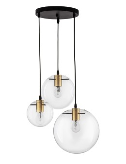 Luces Exclusivas UPATA Wisząca 3xE27 LED transparentny /czarny/złoty LE41815