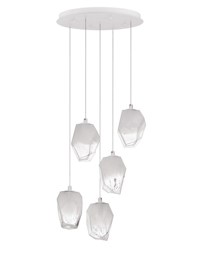Pendant lamps - Luces Exclusivas VIGIA Pendant 5xG9 LED transparent/white LE41823 - product kolory-swiatla.pl 1