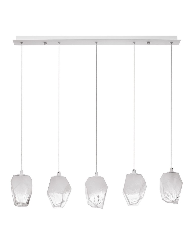 Pendant lamps on a strip - Luces Exclusivas VIGIA Pendant 5xG9 LED transparent/white LE41824 - product kolory-swiatla.pl 1