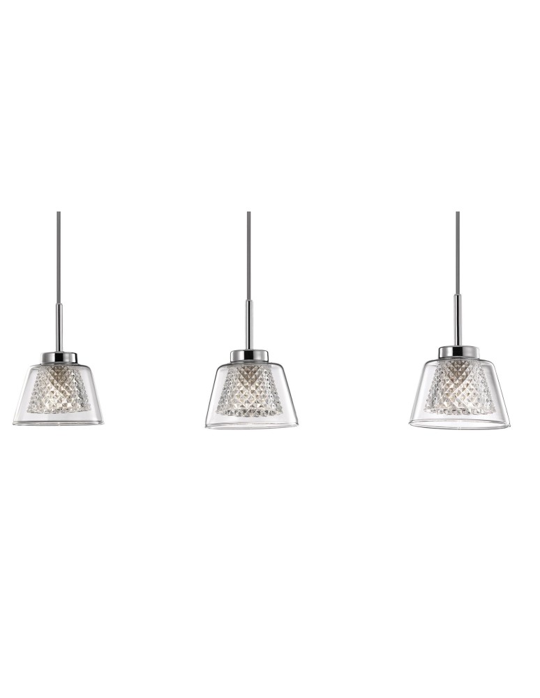 Pendant lamps on a strip - Luces Exclusivas YOPAL Pendant 3xG9 LED transparent LE41832 - product kolory-swiatla.pl 2