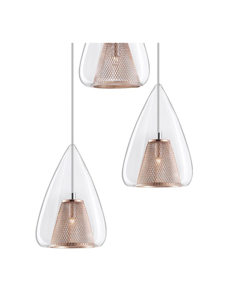 Pendant lamps - Luces Exclusivas YUMBO Pendant 3xG9 LED copper LE41839 - product kolory-swiatla.pl 2