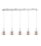 Pendant lamps on a strip - Luces Exclusivas YUMBO Pendant 5xG9 LED copper LE41840 - product 1