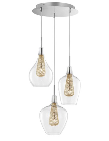 Luces Exclusivas ZARZA Wisząca 3xG9 LED Złoty LE41842