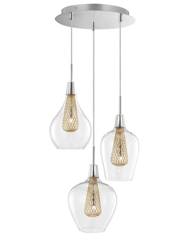 Pendant lamps - Luces Exclusivas ZARZA Pendant 3xG9 LED Gold LE41842 - product kolory-swiatla.pl 1