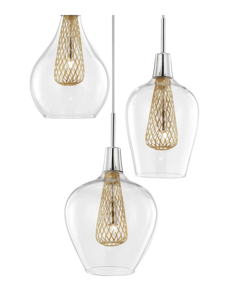 Pendant lamps - Luces Exclusivas ZARZA Pendant 3xG9 LED Gold LE41842 - product kolory-swiatla.pl 2