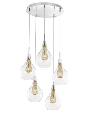 Luces Exclusivas ZARZA Pendant 5xG9 LED Gold LE41846