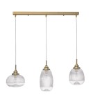 Pendant lamps on a strip - Luces Exclusivas AHIGAL Pendant 3xE14 LED satin gold LE41847 - product 1