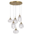 Pendant lamps - Luces Exclusivas AHIGAL Pendant 6xE14 LED satin gold LE41848 - product 1