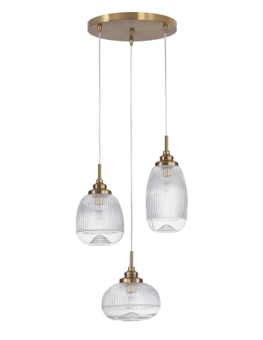 Luces Exclusivas AHIGAL Pendant 3xE14 LED satin gold LE41853